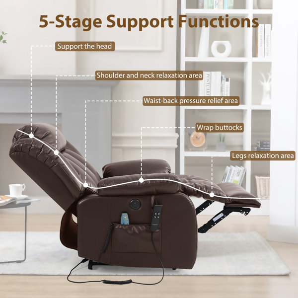 Latitude Run Dual Motor Power Lift Chair. Leather Recliners with